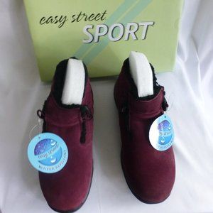 Easy street Sport Water resistance Ankle Suede Boot Beautiful Cherry Maroon Red